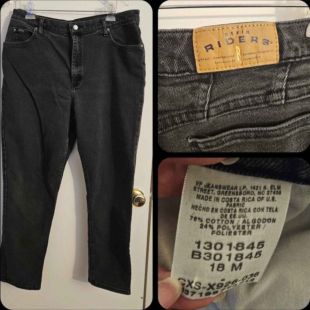 SIZE 18 RIDERS VTG vintage jeans black (B15)
